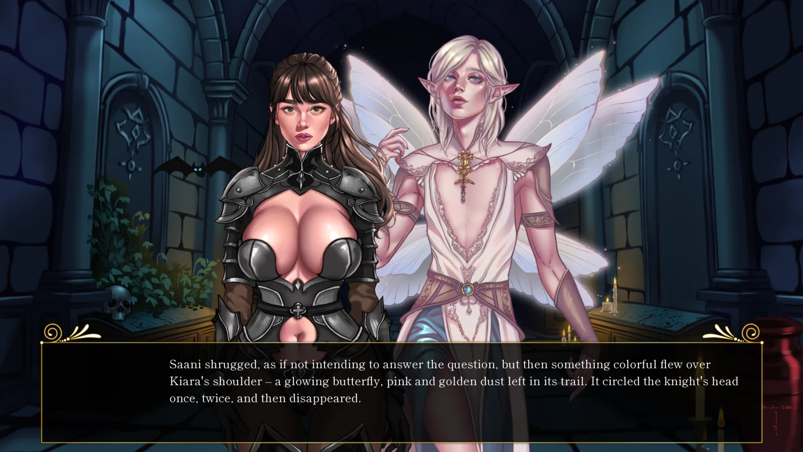 A night scene in the manor — Saani and Kiara in dialogue